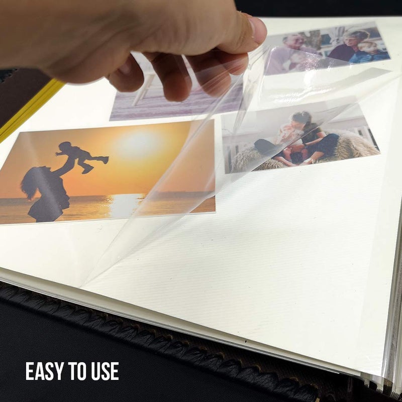 Totocan Photo Album Self Adhesive, Huge Magnetic Self-Stick Page Picture Album with Leather Vintage Inspired Cover, Hand Made DIY Albums Holds 3X5, 4X6, 5X7, 6X8, 8X10, 10X12 Photos (Brown 40 Pages) - Image 3